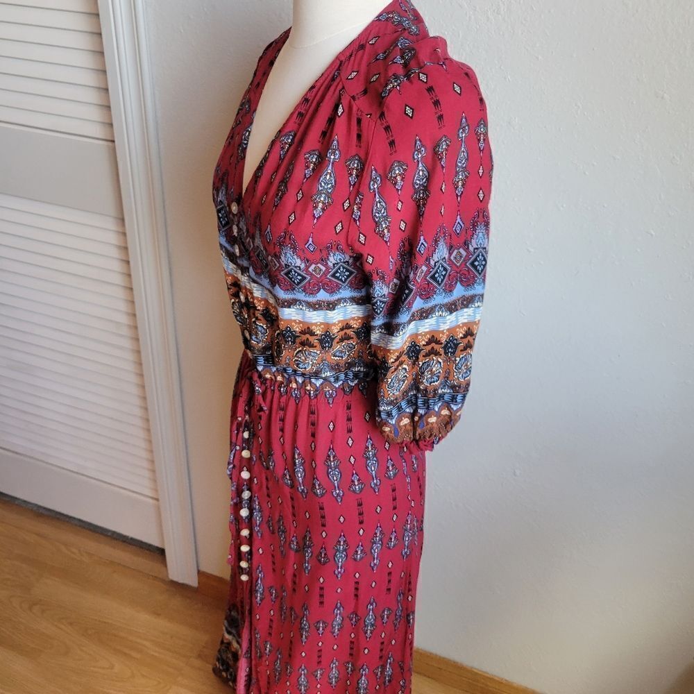 Boho Button Front Maxi Dress - Picture 4 of 8